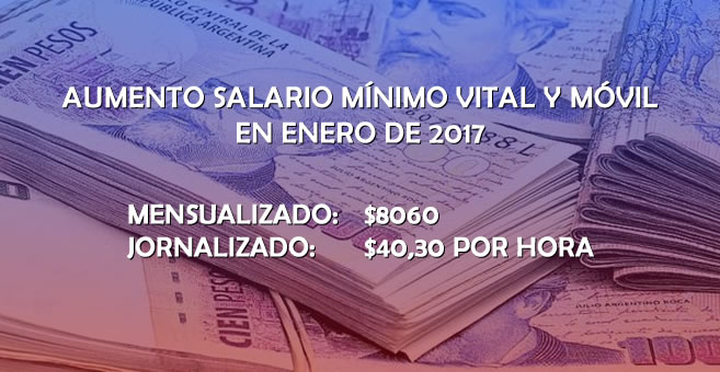Resultado de imagen para salario minimo argentina 2017