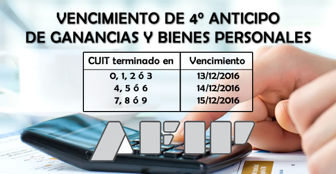 Como Calculo Anticipo Bienes Personales 2016 | afip vencimiento del 4 176 anticipo de ganancias y bienes Como Calculo Anticipo Bienes Personales 2016 | afip vencimiento del 4 176 anticipo de ganancias y bienes