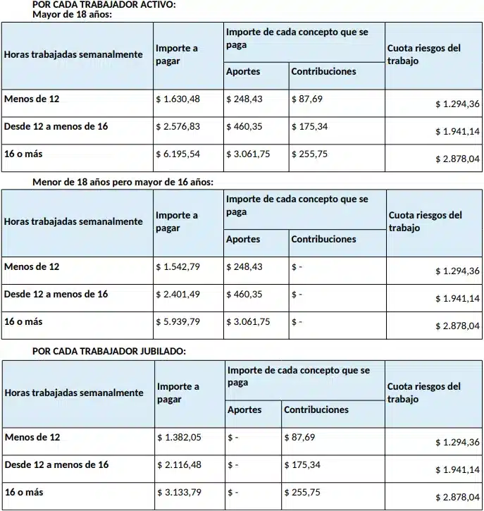 Aportes y contribuciones del Servicio Doméstico 2023