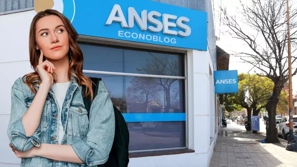 Estudiante de Progresar pensando frente a oficina de Anses