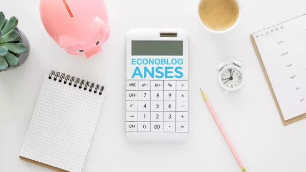 Calculadora con el logo de la Anses