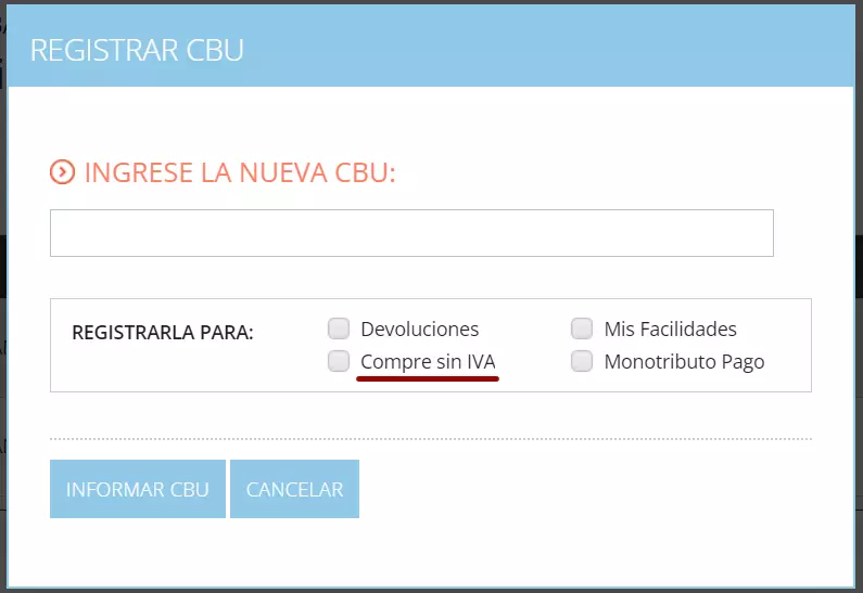 Carga del CBU