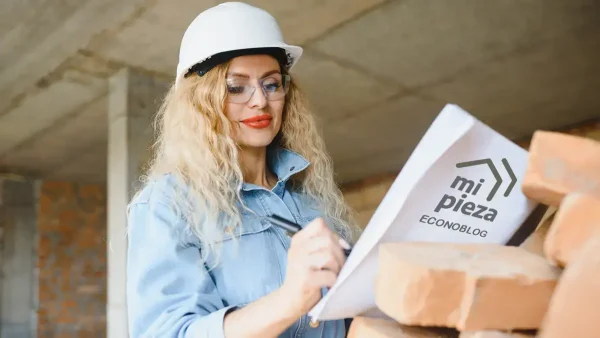 Mujer del Plan Mi Pieza con papel en mano