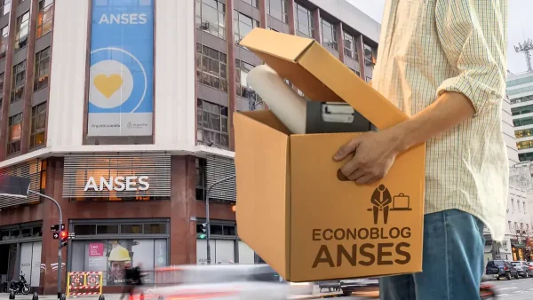 Titular del fondo de desempleo frente a oficina de Anses