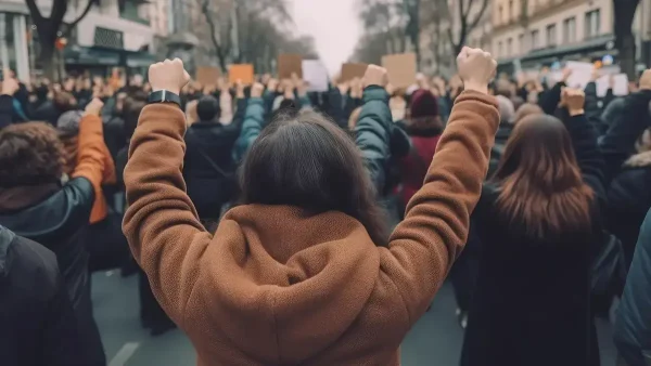 Manifestantes en una protesta