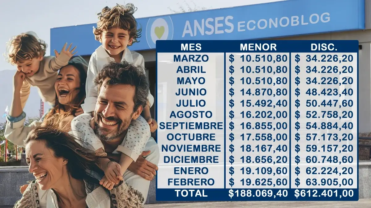 Montos a pagar por Anses al presentar la Libreta de AUH en 2025