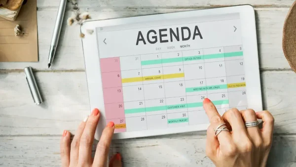 Agenda con un calendario