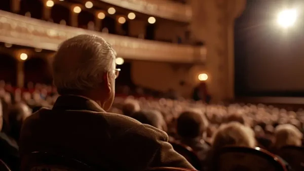Jubilado en un teatro
