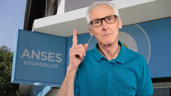 Jubilado apuntando frente a Anses