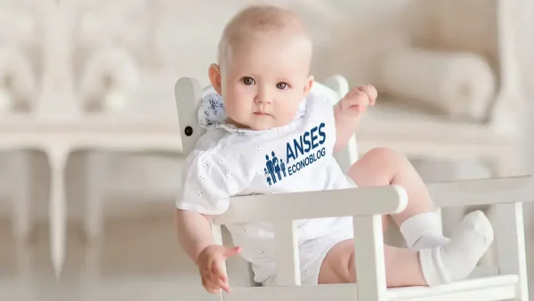 Bebé de la AUH con ropa de Anses