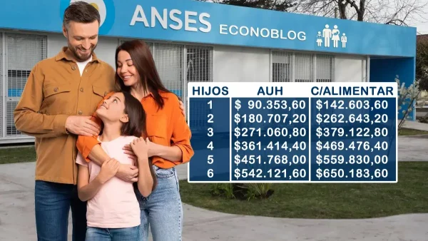 Valores de AUH para agosto