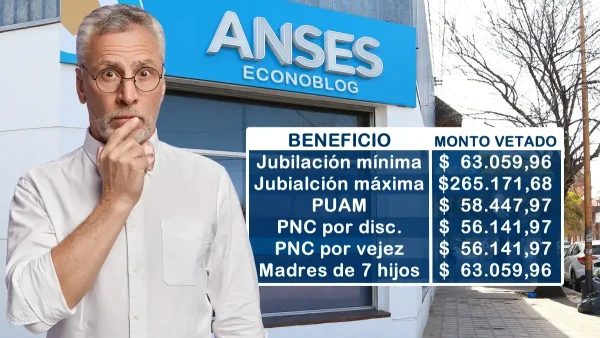 Montos vetados a jubilados