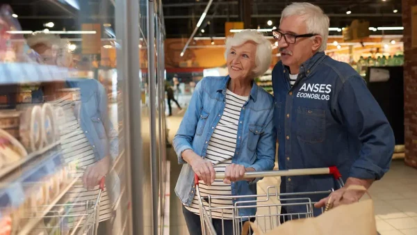 Jubilados de Anses en el supermercado