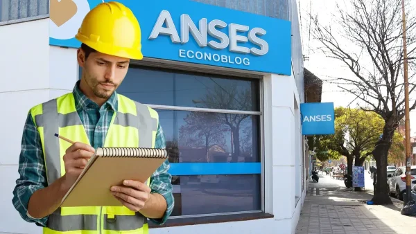 Trabajador con casco en Anses