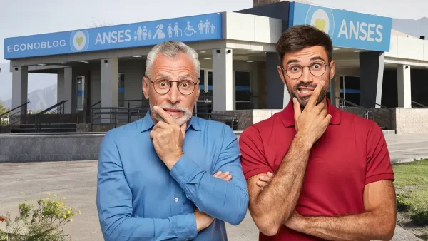 Jubilado y trabajador pensando en Anses