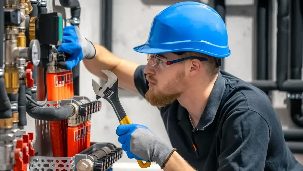 Trabajador con casco