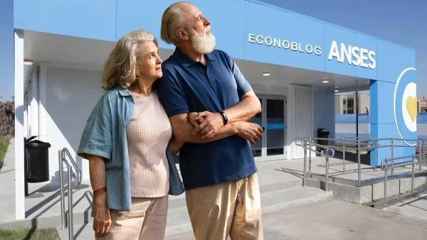Pareja de jubilados en Anses