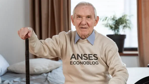 Jubilado de Anses con bastón