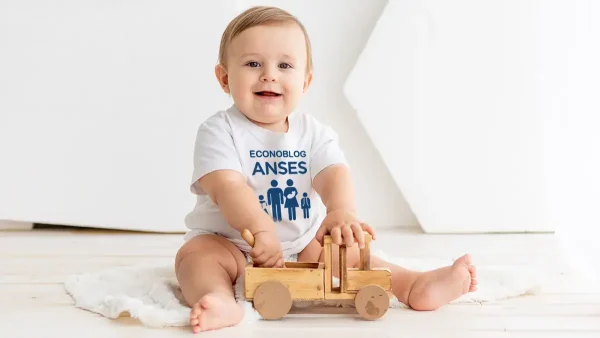 Bebé de la AUH con ropa de Anses