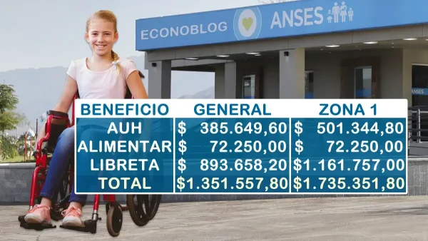 AUH con discapacidad más Libreta