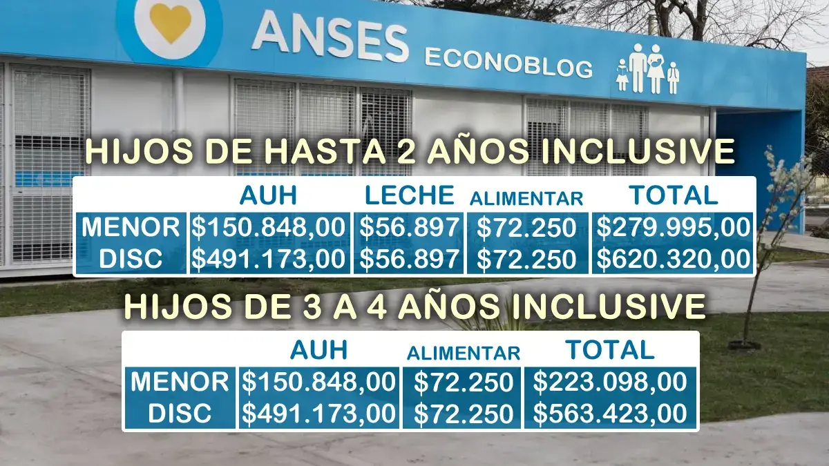 Montos a cobrar por familias de AUH con niños de hasta 5 años en agosto