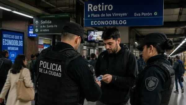 Policía en la estación de Retiro