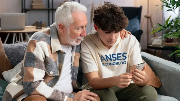 Jubilado de Anses con su nieto