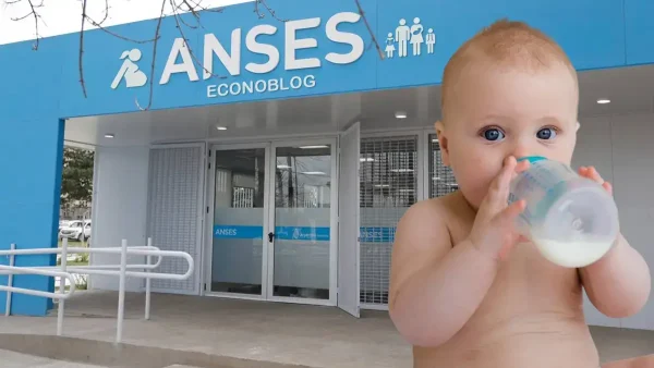 Bebé en Anses con cartel Asignación por Embarazo y AUH