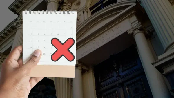Calendario tachado en el Banco Central